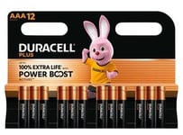 Duracell Plus Power Boost AAA rafhlöður 12 stk.
