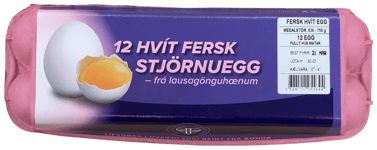 Stjörnuegg Hvít fersk egg 12 stk