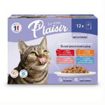 Plaisir Les Repas kattamatur fyrir fullorðna og geldketti, fjölbragða bitar í sósu, 1200 g