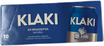 Klaki Natural Kolsýrt Íslenskt Lindarvatn 10 x 330 ml