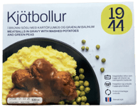 Sláturfélag Suðurlands Kjötbollur í brúnni sósu með kartöflumús og grænum baunum 530 g