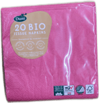 Duni Bio Tissue servíettur fuchsia 20 stk
