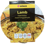 Bónus Lamb í karrísósu með hrísgrjónum 450 g