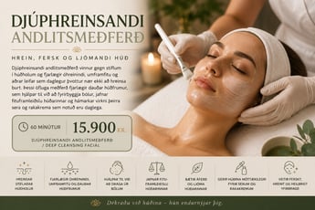 Djúphreinsandi andlitsmeðferð 60 mínútur