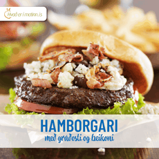 Hamborgari með gráðaosti og beikoni
