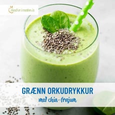 Grænn orkudrykkur með chia-fræjum
