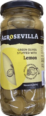 AgroSevilla grænar ólífur fylltar með sítrónumauki 235 g