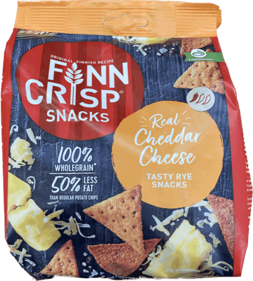 Finn Crisp bragðmikið rúgsnakk með alvöru cheddarosti 150 g