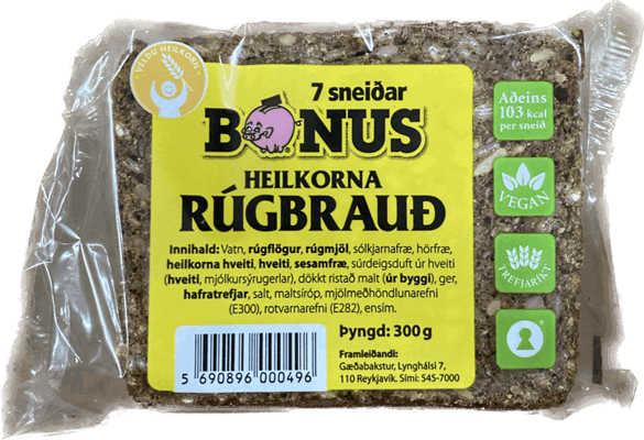 Bónus rúgbrauð heilkorna 7 sneiðar 300 gr