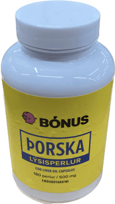 Bónus þorska lýsis perlur 180 stk