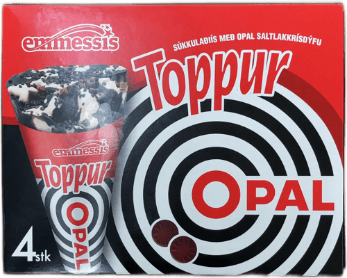 Emmessís Toppur Opal Súkkulaðiís Með Opal Saltlakkrísdýfu 320 g