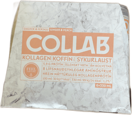 Collab Engifer & Ferskja Kollagen Koffín Sykurlaust 6 x 330 ml