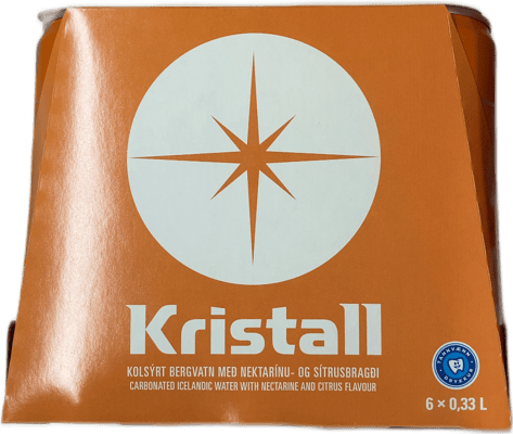 Kristall Kolsýrt Bergvatn með Nektarínu- og Sítrusbragði 6 x 330 ml