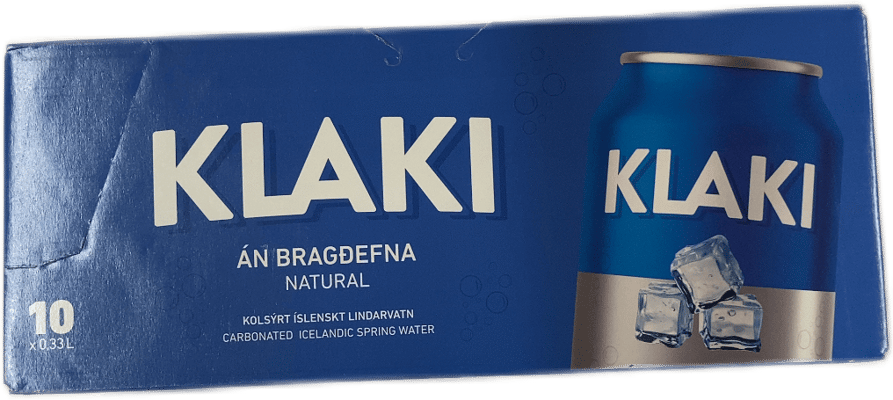 Klaki Natural Kolsýrt Íslenskt Lindarvatn 10 x 330 ml