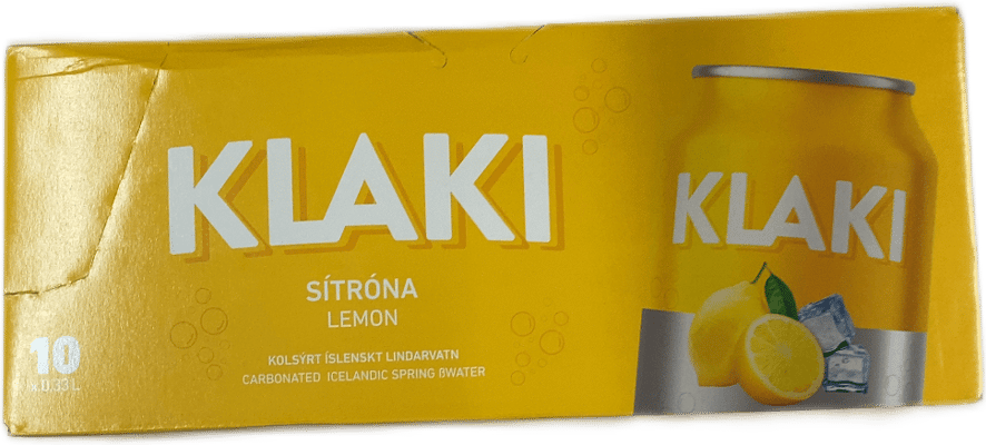 Klaki Sítróna Kolsýrt Íslenskt Lindarvatn 10 x 330 ml