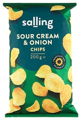 Salling kartöfluflögur með sýrðum rjóma og lauk 200 g