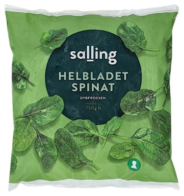 Salling frozen whole-leaf spinach 750 g