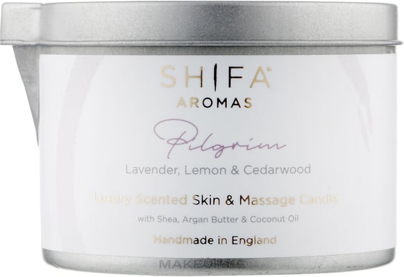SHIFA Aromas Pilgrim Lúxus nudd ilmkerti
