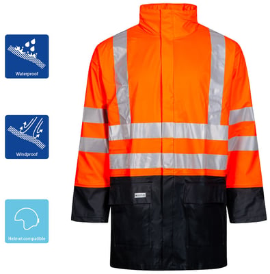 Lyngsoe regnjakki HiViz orange/svartur