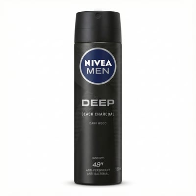 Nivea Men Deep Black Charcoal Dark Wood svitahemjandi úði 150 ml