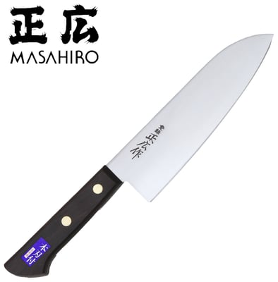 Masahiro Virgin Carbon Santoku 17 cm. - Viðarhandfang - Economy