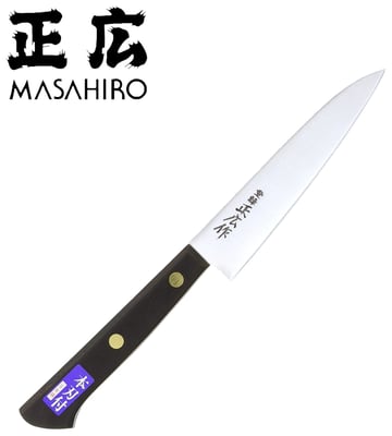 Masahiro Virgin Carbon Utility hnífur 12 cm. - Viðarhandfang - Economy