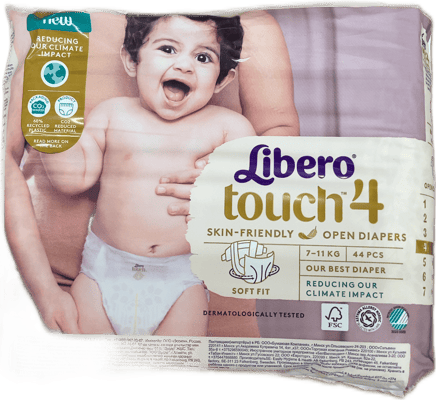 Libero Touch opnar bleyjur stærð 4, 44 stk