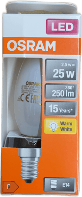 Osram LED E14 hlýhvítt 2,5 W 250 lm
