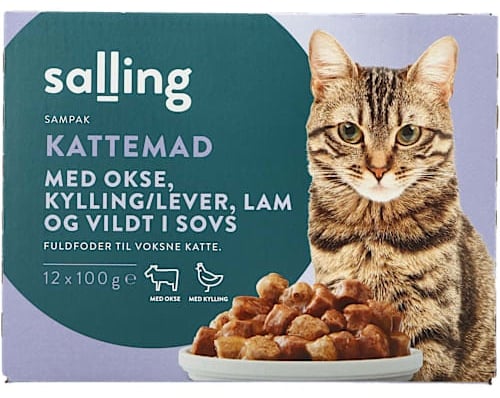 Salling blautfóður fyrir ketti með kjöti í sósu 12 × 100 g