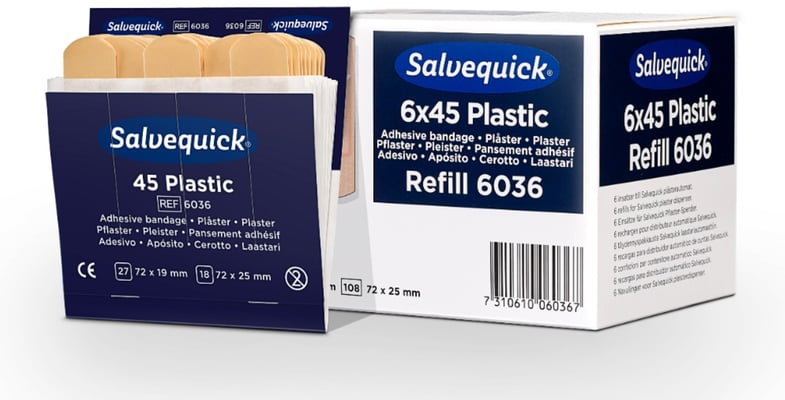 Cederroth Plástrapakkar Plast, áfylling 6x45 stk