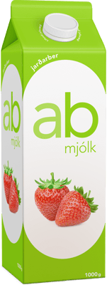 MS ab-mjólk jarðarber 1 l