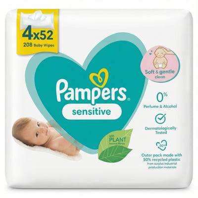 Pampers Sensitive barnablautþurrkur 208 stk
