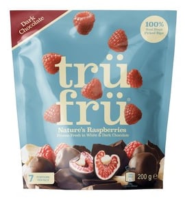 Trufru hindber með hvítu og dökku súkkulaði 200 g