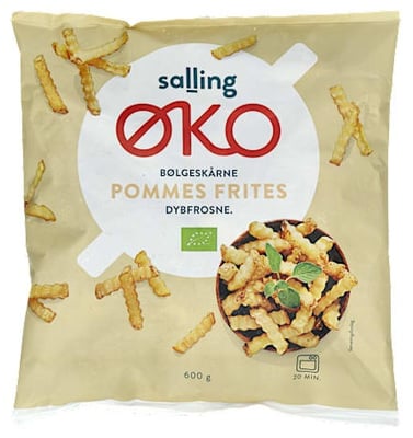 Salling ØKO lífrænar bylgjuskornar franskar kartöflur 600 g
