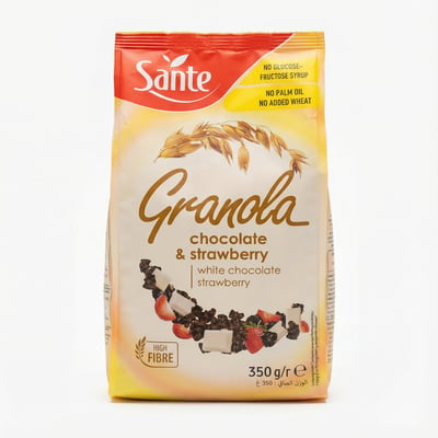 Sante granóla með hvítu súkkulaði og jarðarberjum 350 g