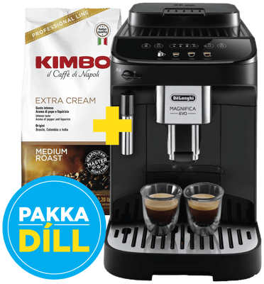 DeLonghi Magnifica kaffivél + Kimbo kaffi
