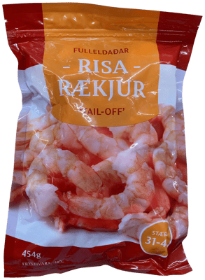 Fulleldaðar risarækjur án hala 454 g