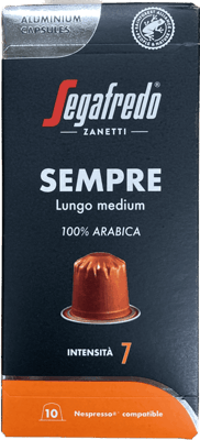 Segafredo sempre lungo medium hylki 10 stk.