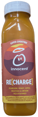 Innocent Super Smoothie Recharge mandarína, gulrót, epli, engifer og hörfræ 300 ml