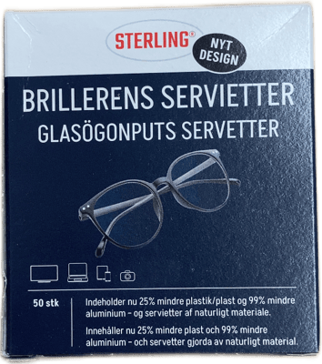 Sterling gleraugnahreinsiþurrkur 50 stk