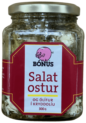 Bónus Salatostur og ólífur í kryddolíu 300 g