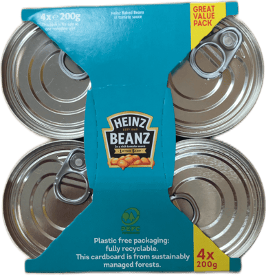 Heinz Beanz bakaðar baunir í tómatsósu 4 x 200 g
