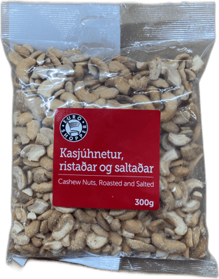 Euro Shopper Kasjúhnetur Ristaðar og Saltaðar 300 g