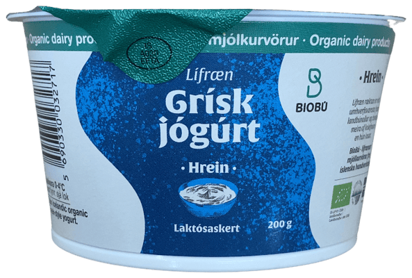 BioBú Lífræn Grísk Jógúrt Hrein Laktósaskert 200 g