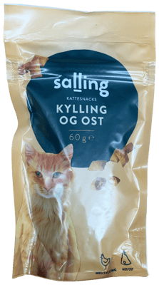 Salling kattasnarl með kjúklingi og osti 60 g|Salling cat snacks with chicken and cheese 60 g