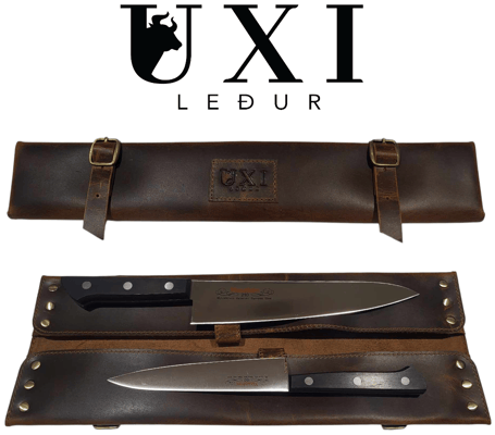UXI Leður hnífaveski brún