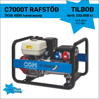 CGM rafstöð 7KVA 400V handræsing