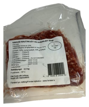 Blandað hakk svín & naut frosið 500 g