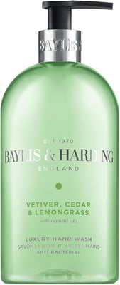 Baylis & Harding Signature bakteríudrepandi handsápa með vetiver, sedrusvið og sítrónugrasi 500 ml