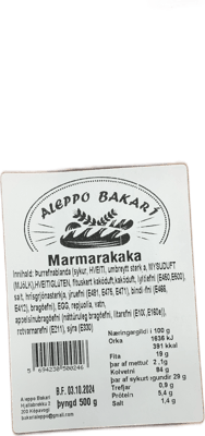 Aleppo Bakar Marmarakaka 500 g